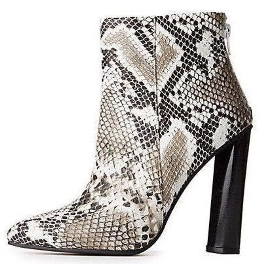 Charlotte Russe Snakeskin Leather Booties